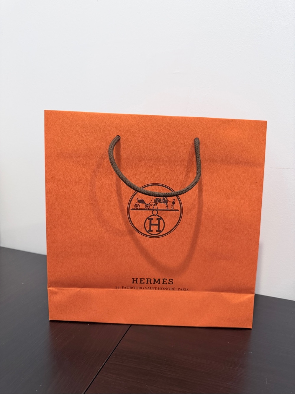 Hermes Orange Paper Gift Bag
